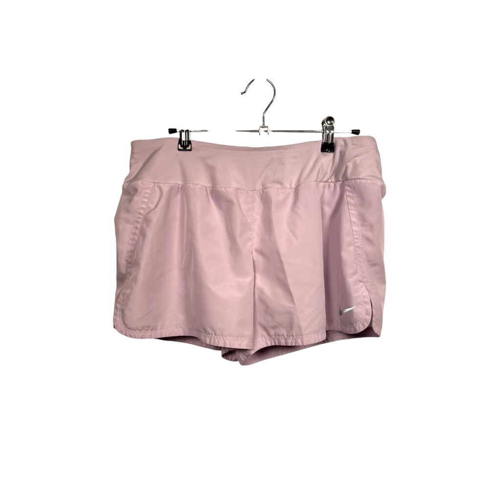 Nike Shorts Womens Large Purple Dri-FIT Crew Running Lined Zipper Pocket